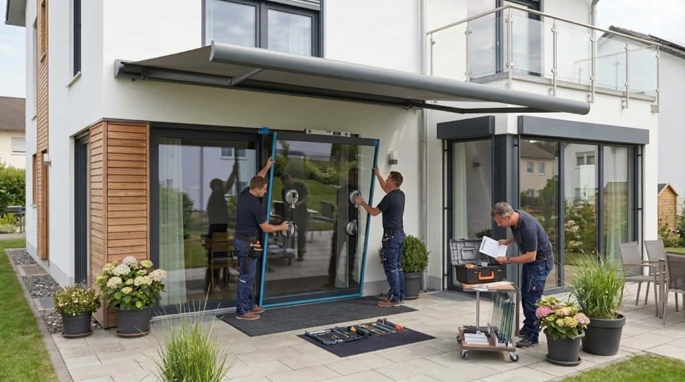 Montage einer Schiebetür vor Ort